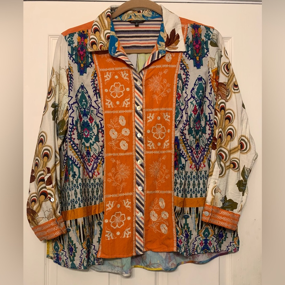 John Mark Elegant Multi Colored Embroidered 2X Bl… - image 1